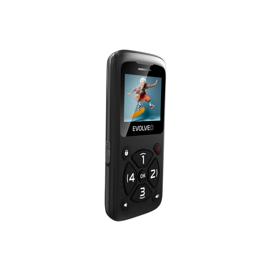 Evolveo - EasyPhone ID mobiltelefon til seniorer, sort