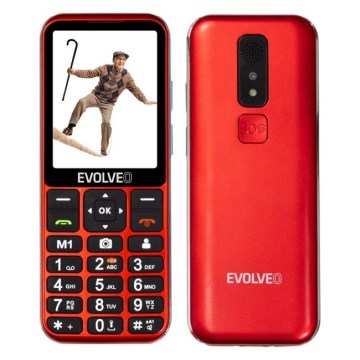 Evolveo - EasyPhone LT, 4G mobiltelefon til ældre, rød