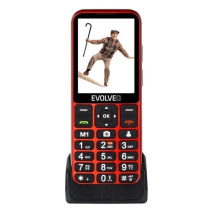 Evolveo - EasyPhone LT 4G mobiltelefon til ældre, rød