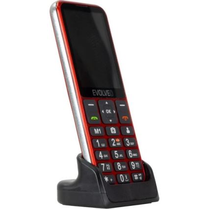 Evolveo - EasyPhone LT 4G mobiltelefon til ældre, rød