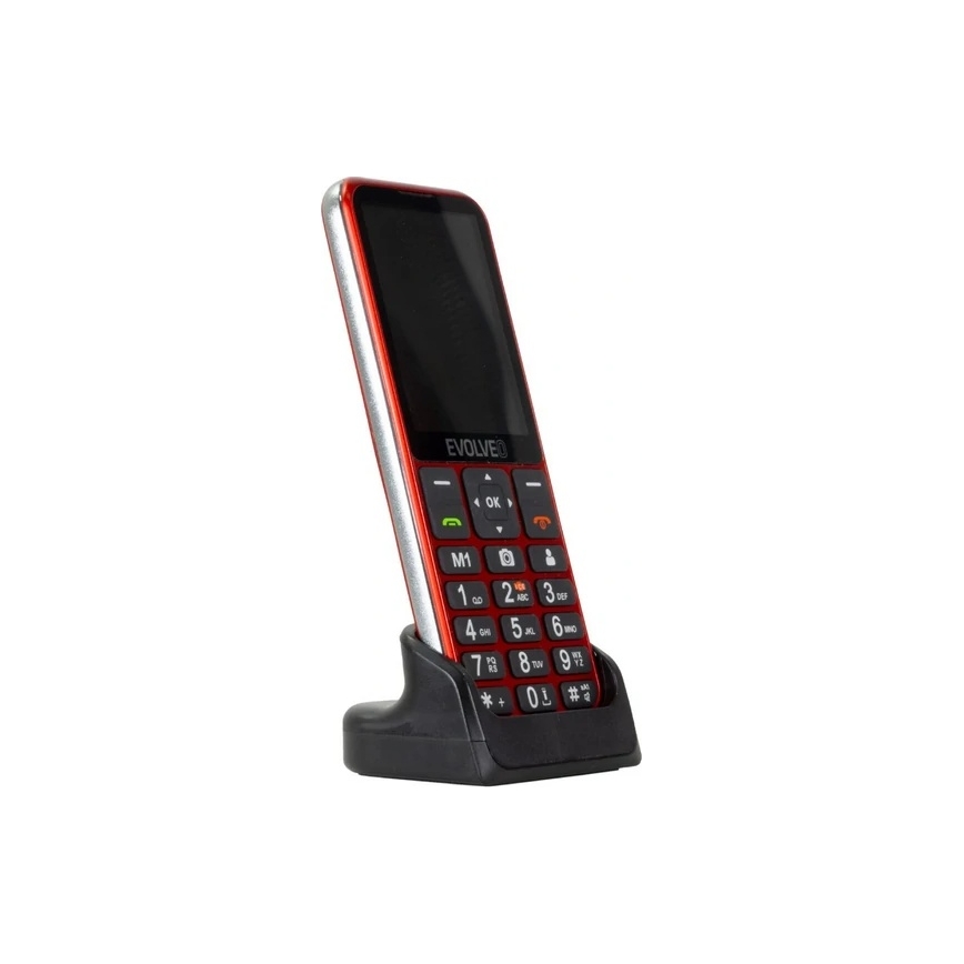 Evolveo - EasyPhone LT 4G mobiltelefon til ældre, rød