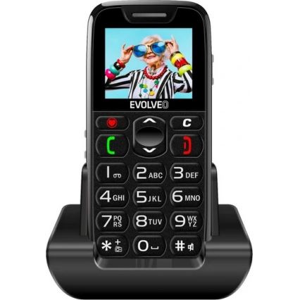 Evolveo - EasyPhone, mobiltelefon til seniorer, sort
