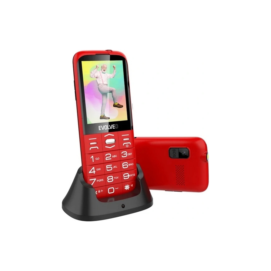 Evolveo - EasyPhone XO mobiltelefon til ældre rød