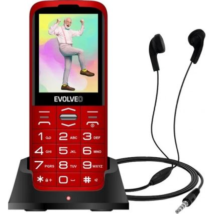 Evolveo - EasyPhone XO mobiltelefon til ældre rød
