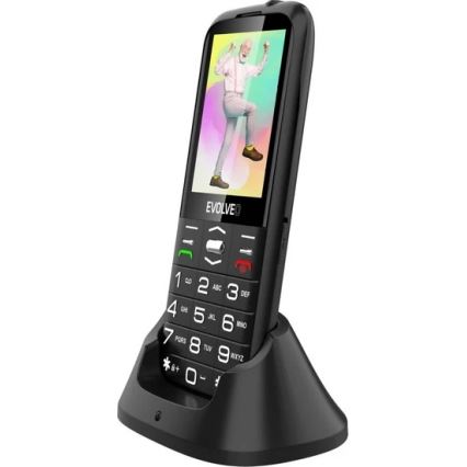 Evolveo - EasyPhone XO, mobiltelefon til ældre, sort