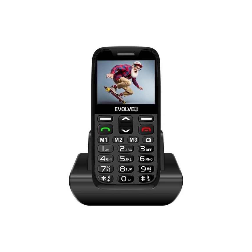 Evolveo - EasyPhone XR 2G mobiltelefon til ældre, sort