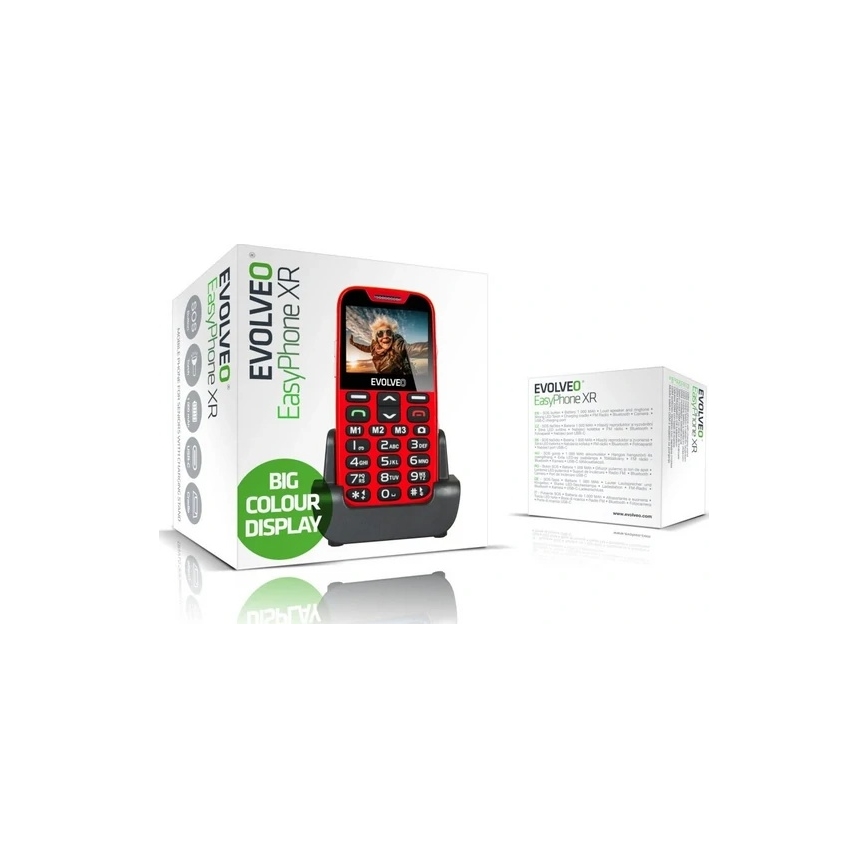 Evolveo - EasyPhone XR 4G mobiltelefon til seniorer rød