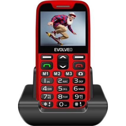 Evolveo - EasyPhone XR, 4G mobiltelefon til ældre, rød