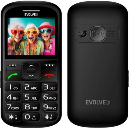 Evolveo - EasyPhone XS, mobiltelefon til seniorer, sort