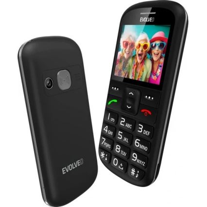 Evolveo - EasyPhone XS, mobiltelefon til seniorer, sort
