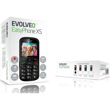 Evolveo - EasyPhone XS, mobiltelefon til seniorer, sort
