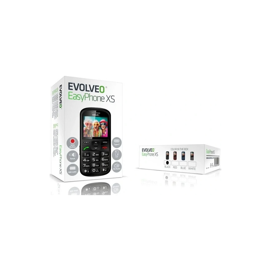 Evolveo - EasyPhone XS, mobiltelefon til seniorer, sort