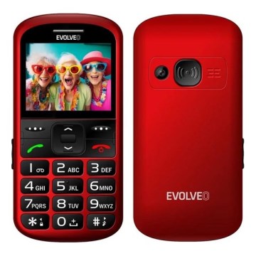 Evolveo - EasyPhone XS, mobiltelefon til ældre, rød