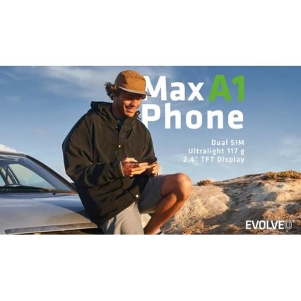 Evolveo - MaxPhone A1, knaptelefon med Dual SIM, sort