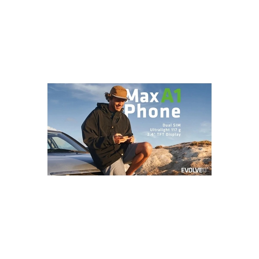 Evolveo - MaxPhone A1, knaptelefon med Dual SIM, sort