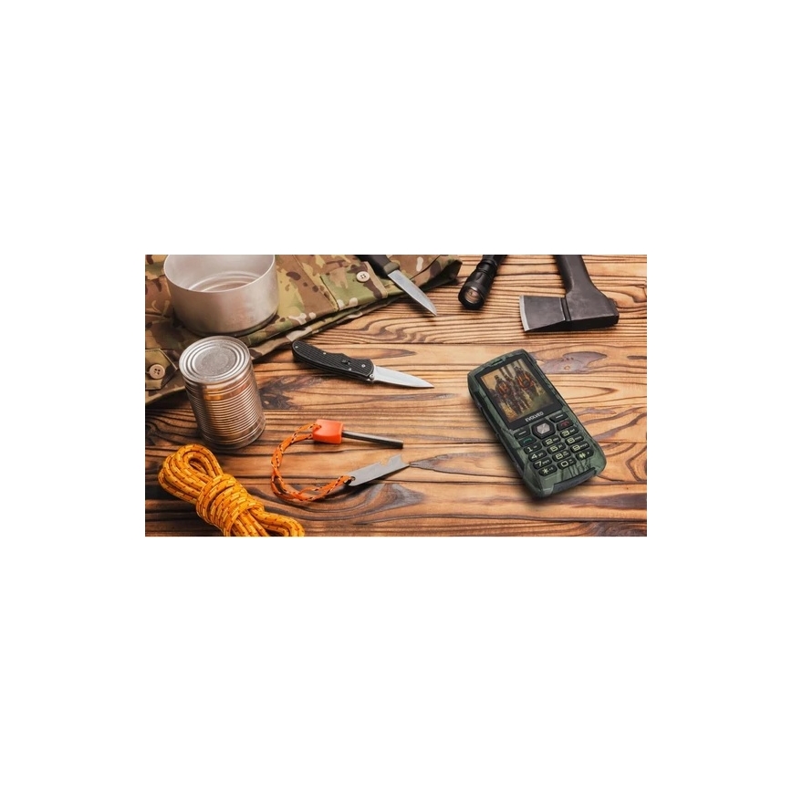 Evolveo - StrongPhone H1, vandtæt Dual SIM-telefon i jagtkamouflage