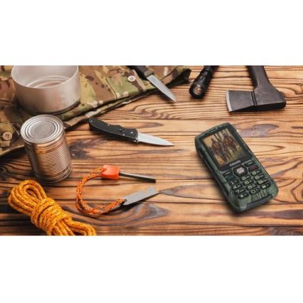 Evolveo - StrongPhone H1 vandtæt Dual-SIM-telefon i jagtkamuflage