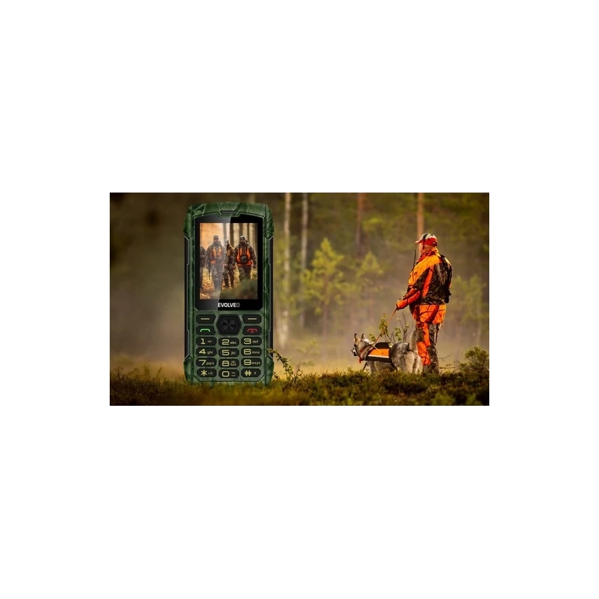Evolveo - StrongPhone H1, vandtæt Dual SIM-telefon med jagtkamuflage