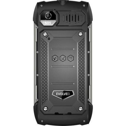Evolveo - StrongPhone H1, vandtæt Dual-SIM-telefon, sort-sølv