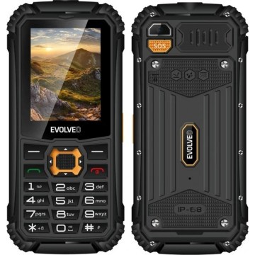 Evolveo - StrongPhone Q1, vandtæt Dual-SIM-telefon, sort-orange