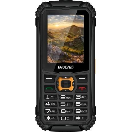 Evolveo - StrongPhone Q1, vandtæt Dual-SIM-telefon, sort-orange