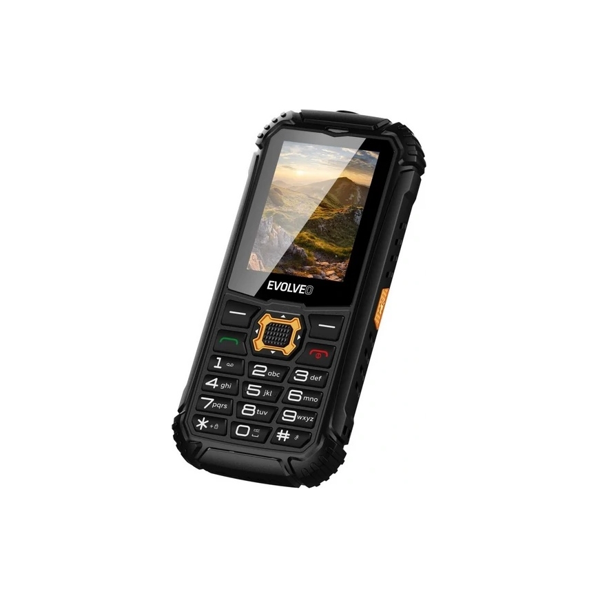 Evolveo - StrongPhone Q1, vandtæt Dual-SIM-telefon, sort-orange