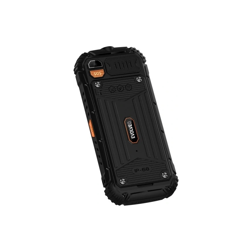 Evolveo - StrongPhone Q1, vandtæt Dual-SIM-telefon, sort-orange