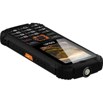 Evolveo - StrongPhone Q1, vandtæt Dual-SIM-telefon, sort-orange