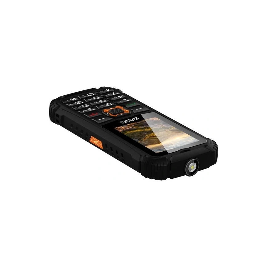 Evolveo - StrongPhone Q1, vandtæt Dual-SIM-telefon, sort-orange