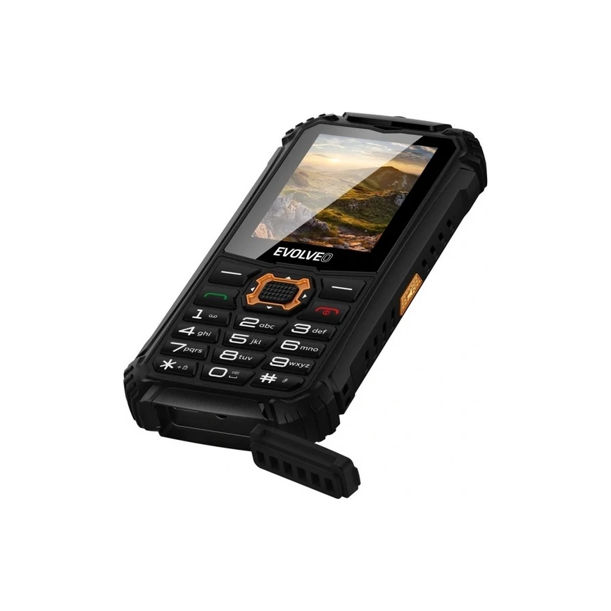 Evolveo - StrongPhone Q1, vandtæt Dual-SIM-telefon, sort-orange