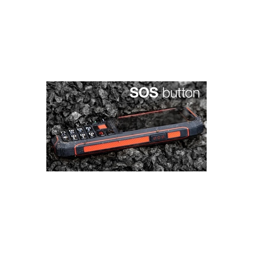 Evolveo - StrongPhone W4, vandtæt Dual-SIM-telefon i sort/rød