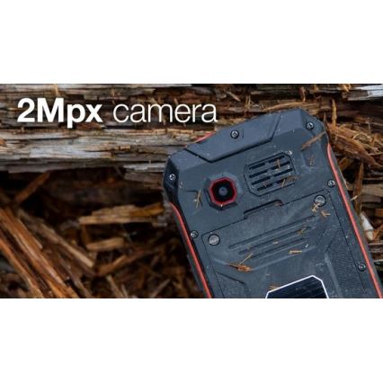 Evolveo - StrongPhone W4, vandtæt Dual-SIM-telefon i sort/rød