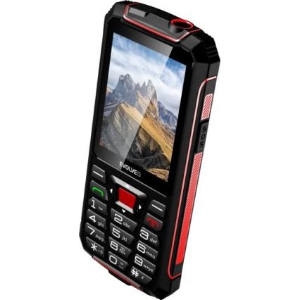 Evolveo - StrongPhone W4, vandtæt Dual-SIM-telefon, sort-rød