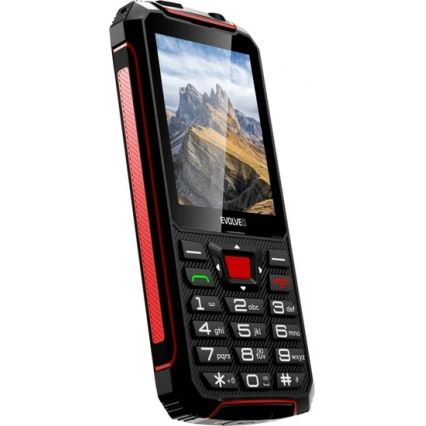 Evolveo - StrongPhone W4, vandtæt Dual-SIM-telefon, sort-rød