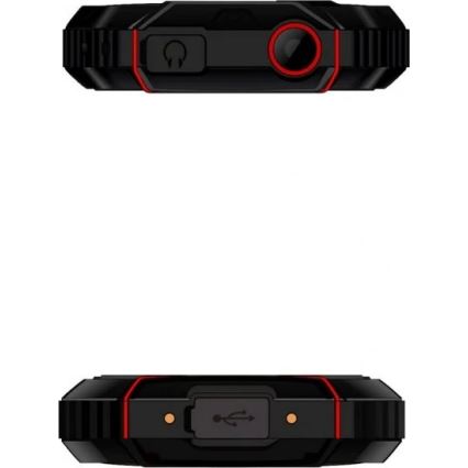 Evolveo - StrongPhone W4, vandtæt Dual-SIM-telefon, sort-rød