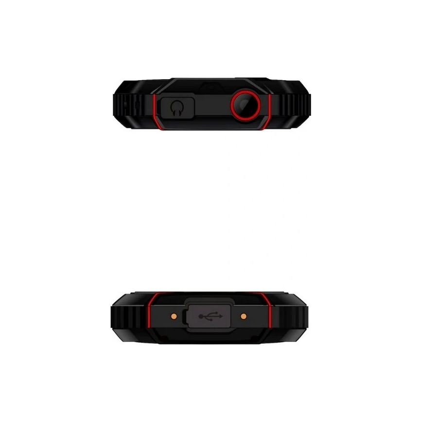 Evolveo - StrongPhone W4, vandtæt Dual-SIM-telefon, sort-rød