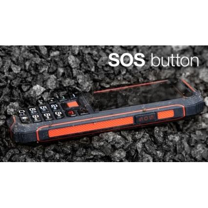 Evolveo - StrongPhone W4, vandtæt Dual-SIM-telefon, sort-rød