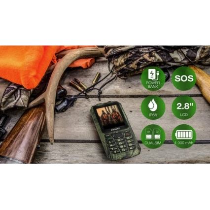 Evolveo - StrongPhone Z6 vandtæt Dual SIM-telefon i jagtkamouflage