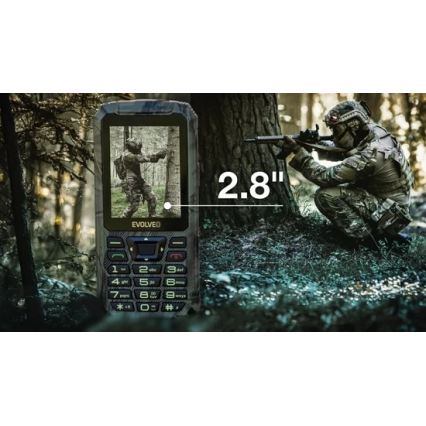 Evolveo - StrongPhone Z6 vandtæt Dual SIM-telefon i jagtkamouflage
