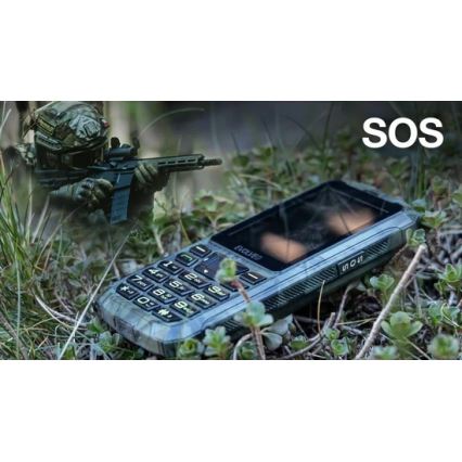 Evolveo - StrongPhone Z6, vandtæt Dual-SIM-telefon, jagtkamouflage