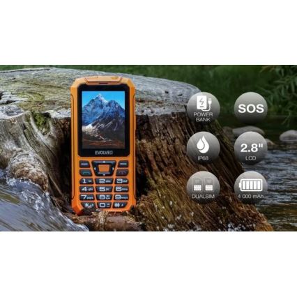 Evolveo - StrongPhone Z6, vandtæt Dual-SIM-telefon, orange