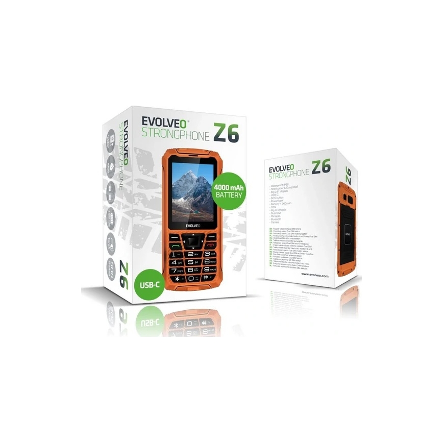 Evolveo - StrongPhone Z6, vandtæt Dual-SIM-telefon, orange