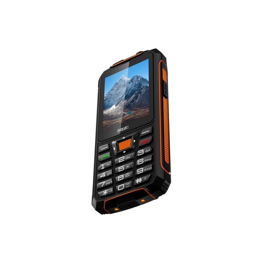 Evolveo - StrongPhone Z6, vandtæt Dual SIM telefon, sort - orange