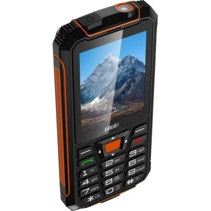 Evolveo - StrongPhone Z6, vandtæt Dual SIM telefon, sort - orange