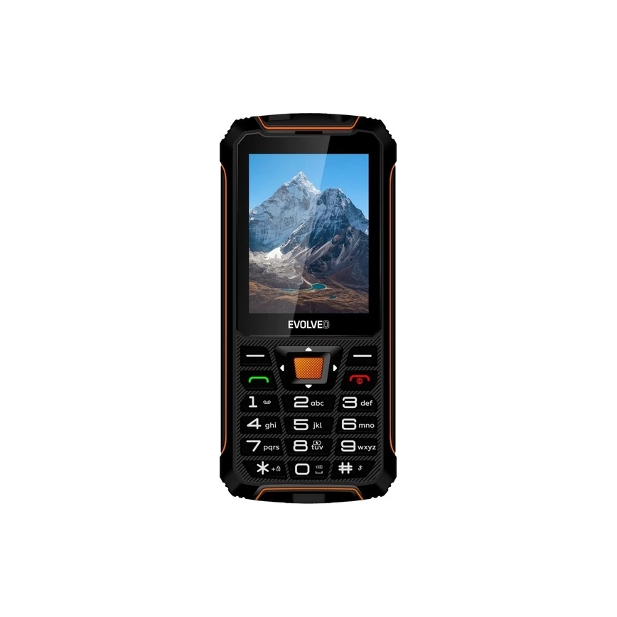 Evolveo - StrongPhone Z6, vandtæt Dual SIM telefon, sort - orange
