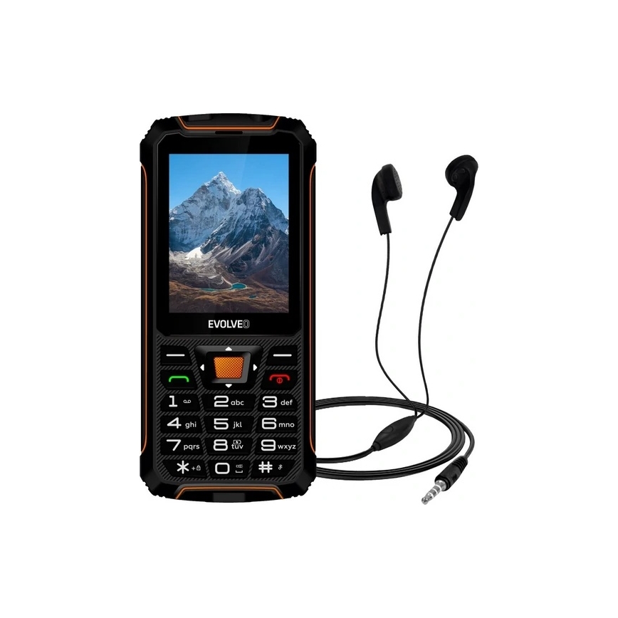 Evolveo - StrongPhone Z6, vandtæt Dual SIM telefon, sort - orange