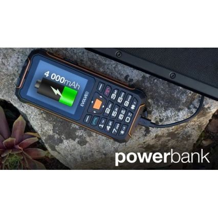 Evolveo - StrongPhone Z6, vandtæt Dual SIM telefon, sort - orange