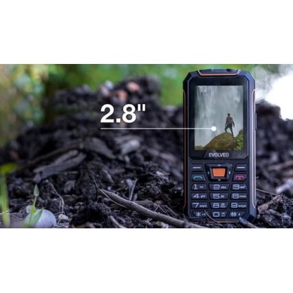 Evolveo - StrongPhone Z6, vandtæt Dual SIM telefon, sort - orange