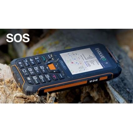 Evolveo - StrongPhone Z6, vandtæt Dual SIM telefon, sort - orange