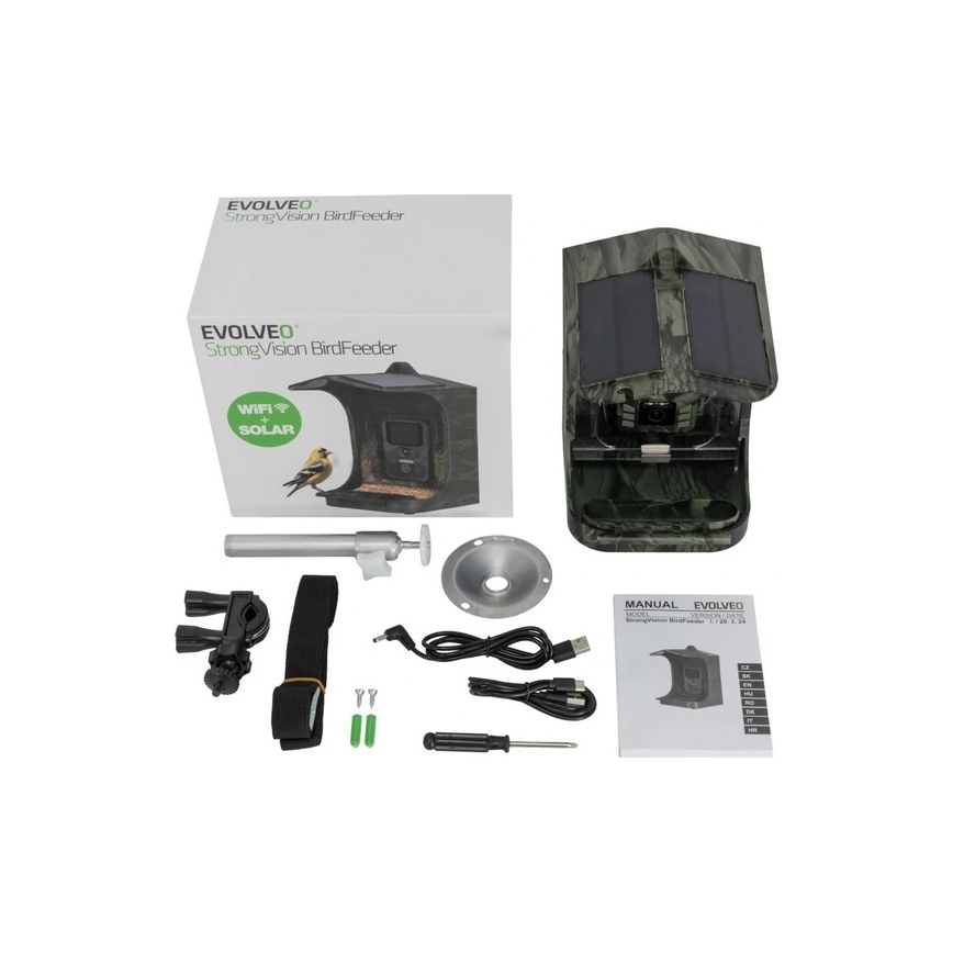 Evolveo - StrongVision BirdFeeder - intelligent fuglefoderautomat med kamera og solpaneler